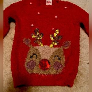 Girls Rudolph Holiday Christmas Sweater Sz small - 4-5Y